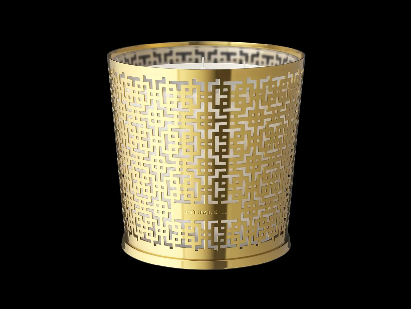 Large Black Oudh Scented Candle With Metal Sleeve
