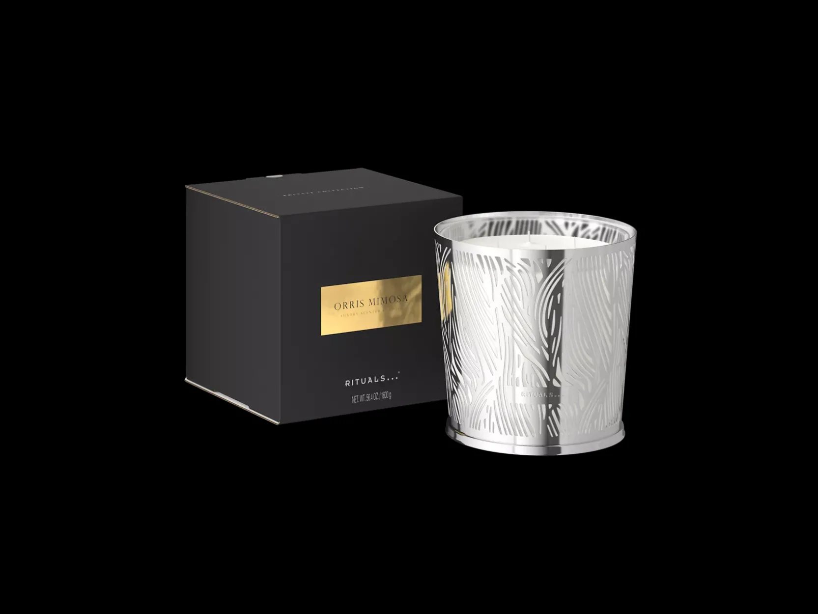 Large Orris Mimosa Scented Candle With Metal Sleeve