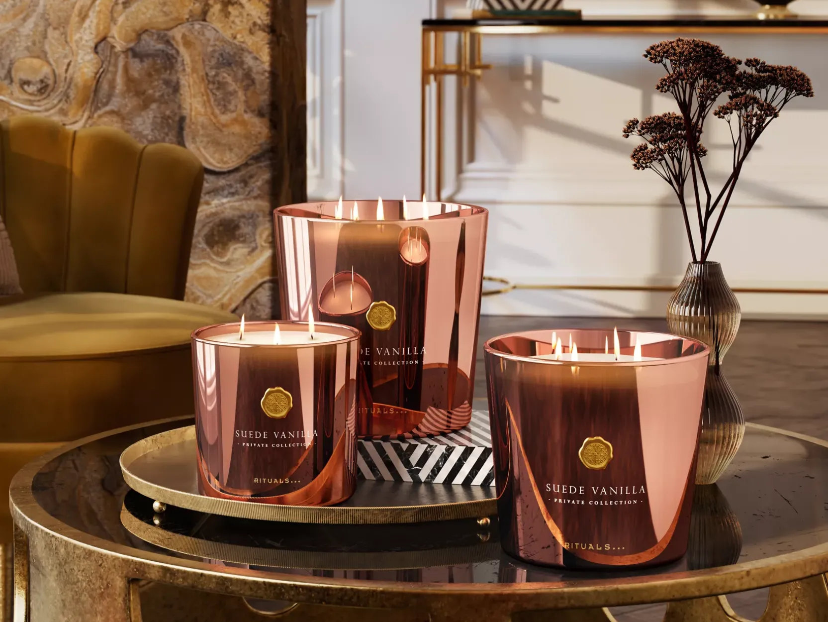 Medium Suede Vanilla Scented Candle