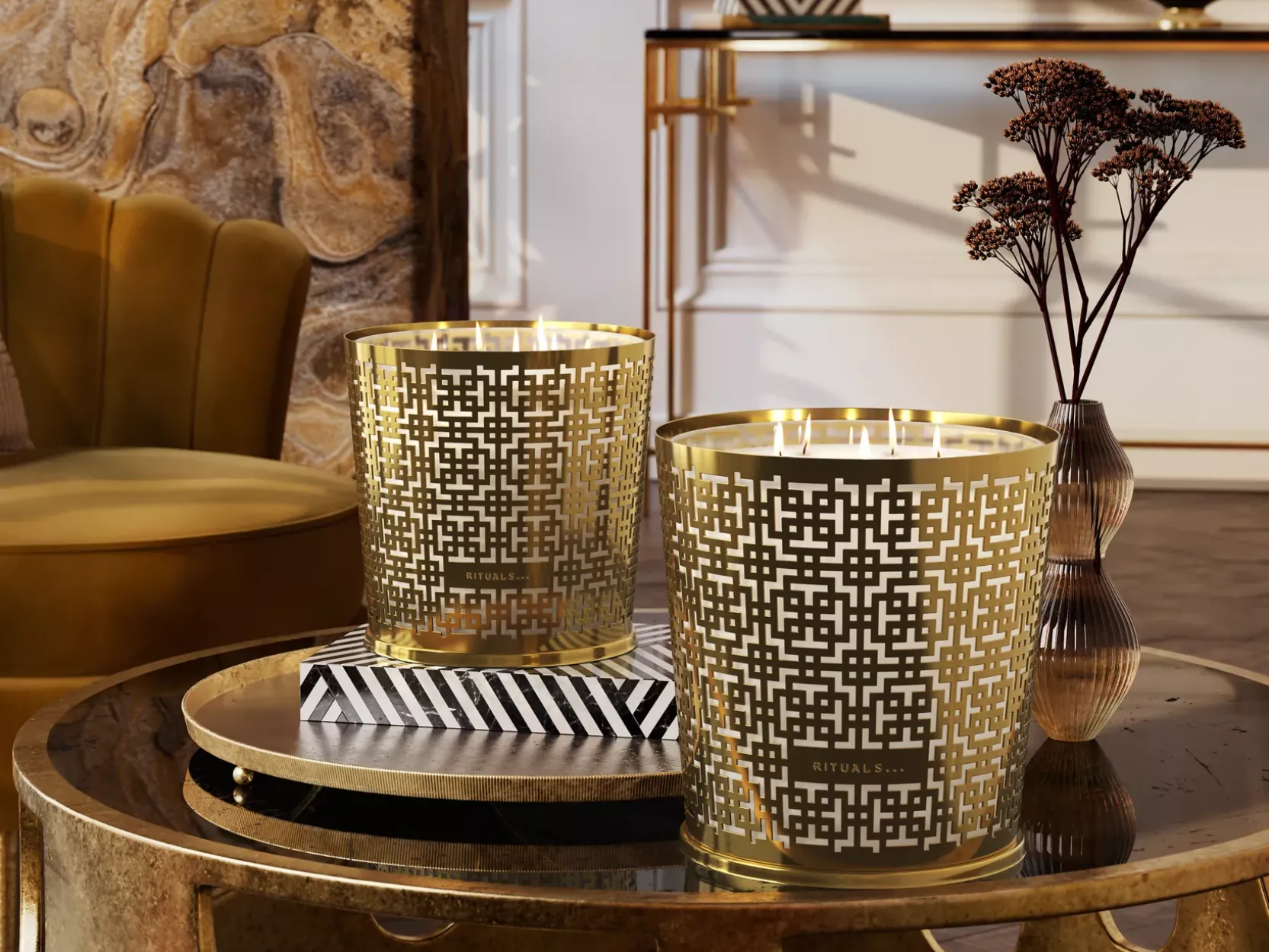 XL Black Oudh Scented Candle With Metal Sleeve