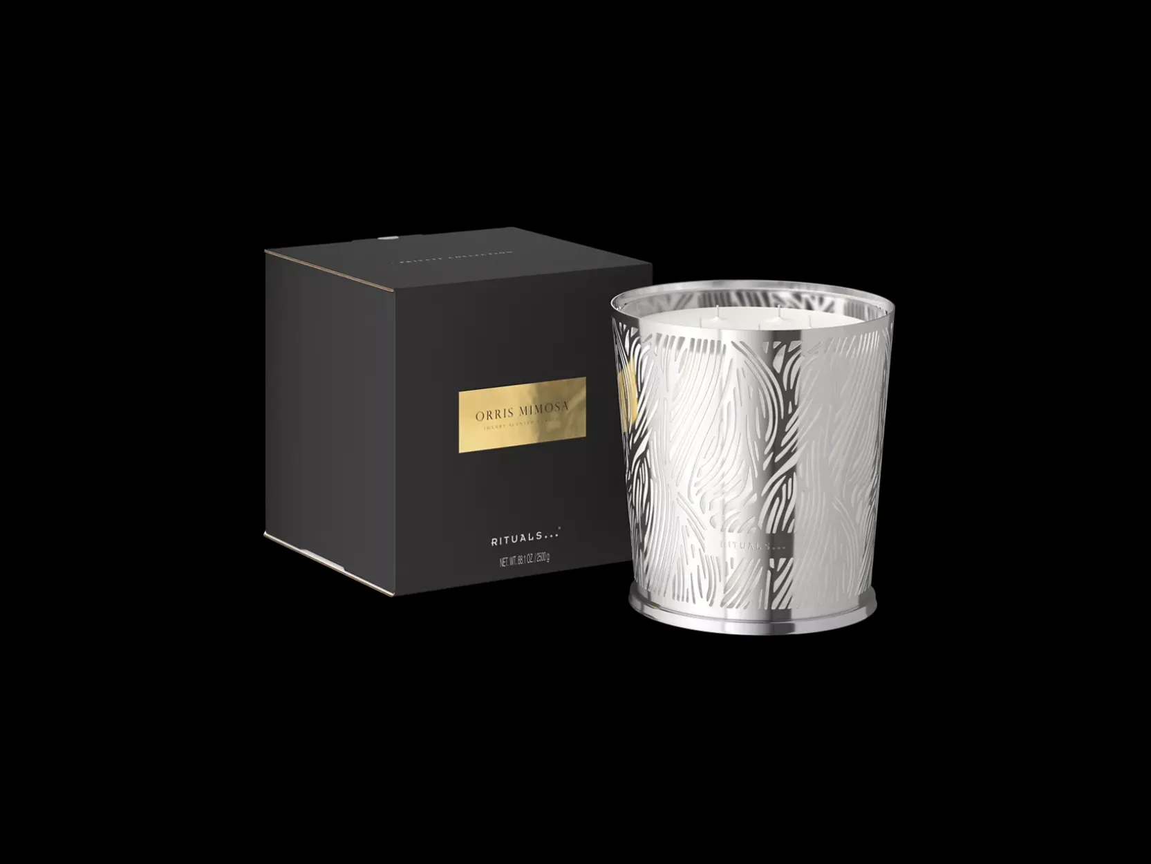 XL Orris Mimosa Scented Candle With Metal Sleeve